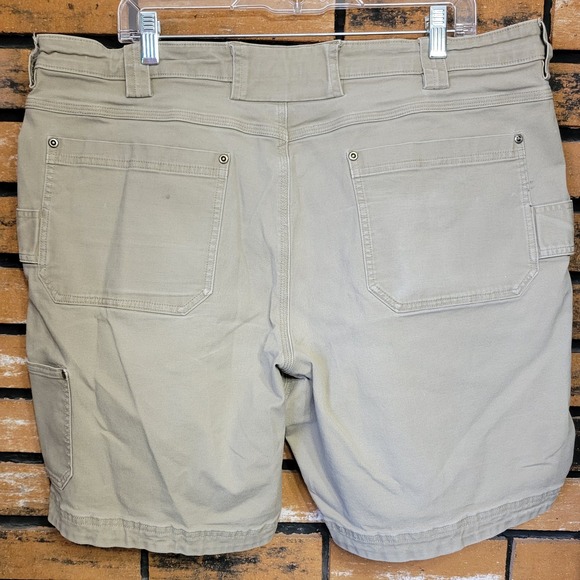 Duluth Trading Flex Fire Hose Cargo Shorts Mens 42 Tan Relaxed Fit Work Heavy - Picture 2 of 11